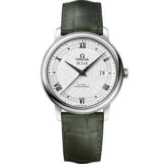 Omega De Ville Prestige 39,5 mm, aço em bracelete de pele 424.13.40.20.02.006