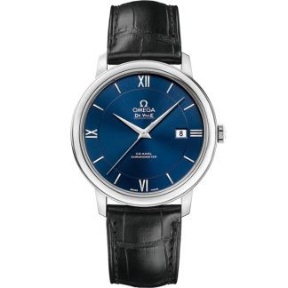 Omega De Ville Prestige 39,5 mm, aço em bracelete de pele 424.13.40.20.03.001