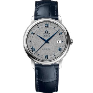 Omega De Ville Prestige 39,5 mm, aço em bracelete de pele 424.13.40.20.06.002