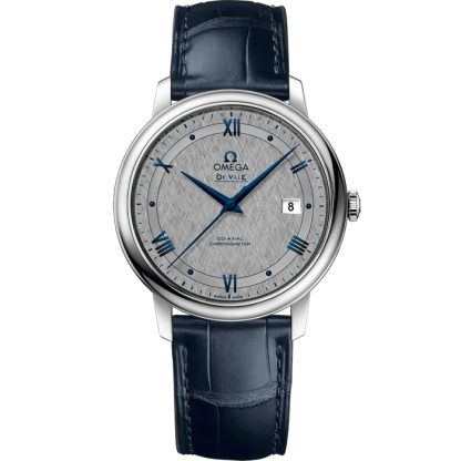 Omega De Ville Prestige 39,5 mm, aço em bracelete de pele 424.13.40.20.06.002