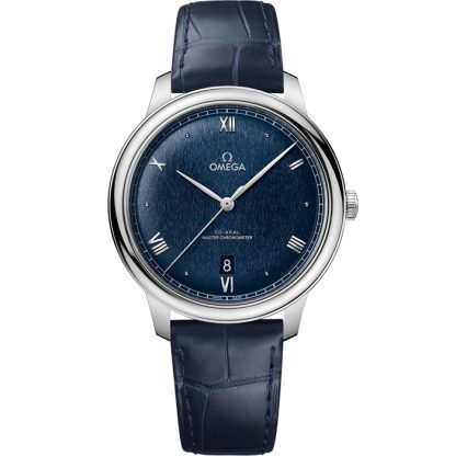 Omega De Ville Prestige 40 mm, aço em bracelete de pele 434.13.40.20.03.001