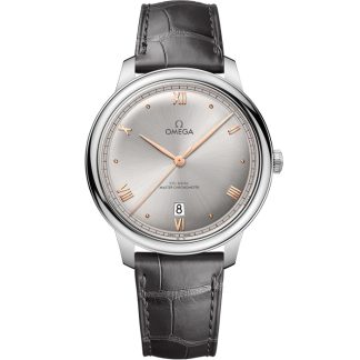 Omega De Ville Prestige 40 mm, aço em bracelete de pele 434.13.40.20.06.001