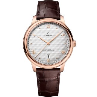 Omega De Ville Prestige 40 mm, ouro Sedna™ em bracelete de pele 434.53.40.20.02.001
