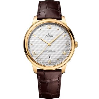 Omega De Ville Prestige 40 mm, ouro amarelo em bracelete de pele 434.53.40.20.02.002