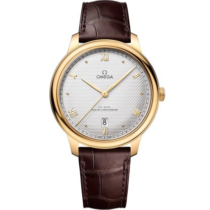 Omega De Ville Prestige 40 mm, ouro amarelo em bracelete de pele 434.53.40.20.02.002