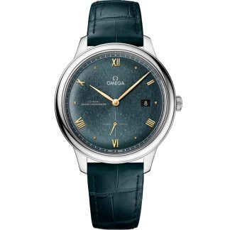 Omega De Ville Prestige 41 mm, aço em bracelete de pele 434.13.41.20.10.001