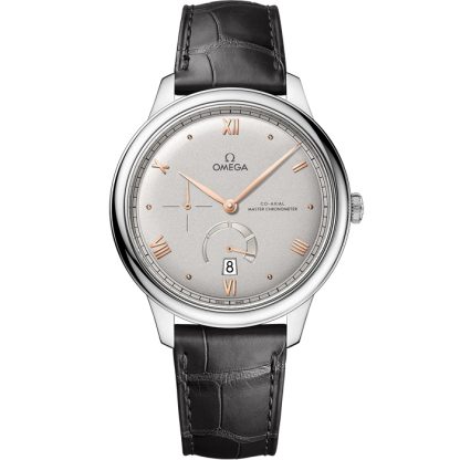 Omega De Ville Prestige 41 mm, aço em bracelete de pele 434.13.41.21.06.001
