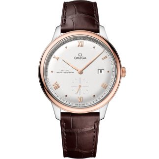 Omega De Ville Prestige 41 mm, aço - ouro Sedna™ em bracelete de pele 434.23.41.20.02.001