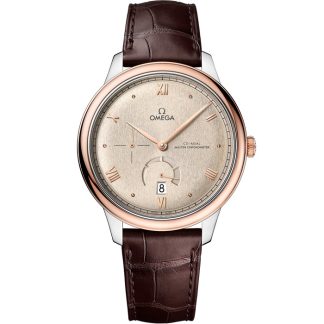 Omega De Ville Prestige 41 mm, aço - ouro Sedna™ em bracelete de pele 434.23.41.21.09.001