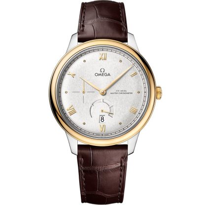 Omega De Ville Prestige 41 mm, aço - ouro amarelo em bracelete de pele 434.23.41.21.02.001
