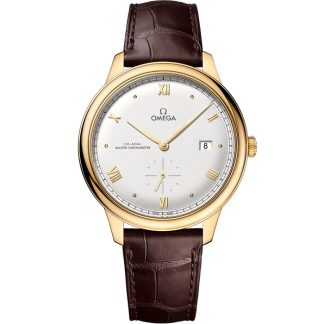 Omega De Ville Prestige 41 mm, ouro amarelo em bracelete de pele 434.53.41.20.02.001