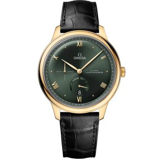 Omega De Ville Prestige 41 mm, ouro amarelo em bracelete de pele 434.53.41.21.10.001