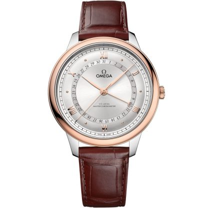 Omega De Ville Prestige 42 mm, aço - ouro Sedna™ em pele de crocodilo 434.23.42.22.02.001