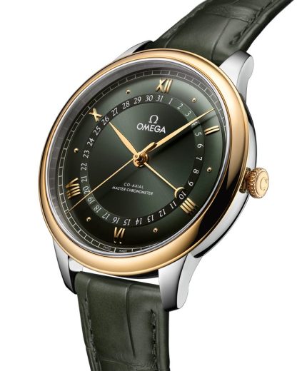 Omega De Ville Prestige 42 mm, aço - ouro amarelo em pele de crocodilo 434.23.42.22.10.001 - Image 3
