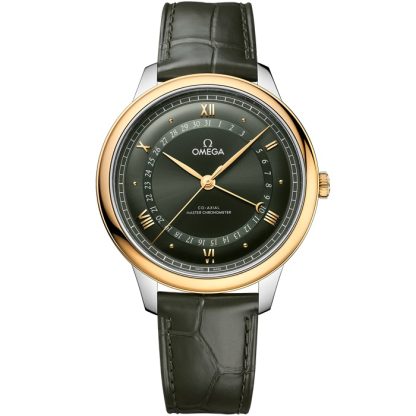 Omega De Ville Prestige 42 mm, aço - ouro amarelo em pele de crocodilo 434.23.42.22.10.001