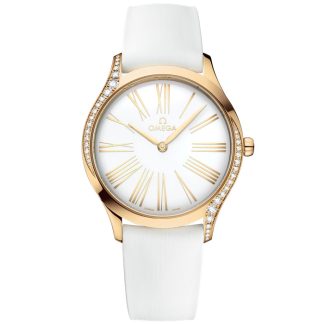 Omega De Ville Trésor 36 mm, ouro Moonshine™ em bracelete de borracha 428.57.36.60.04.001