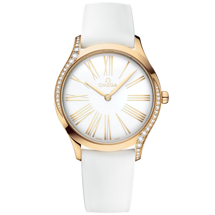 Omega De Ville Trésor 36 mm, ouro Moonshine™ em bracelete de borracha 428.57.36.60.04.001