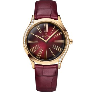 Omega De Ville Trésor 36 mm, ouro Moonshine™ em bracelete de pele 428.58.36.60.11.001