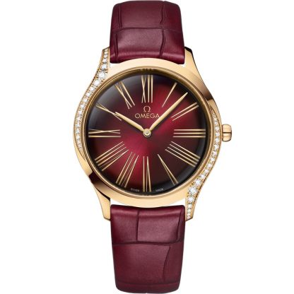 Omega De Ville Trésor 36 mm, ouro Moonshine™ em bracelete de pele 428.58.36.60.11.001