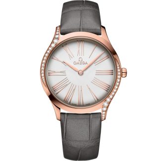 Omega De Ville Trésor 36 mm, ouro Sedna™ em bracelete de pele 428.58.36.60.02.001