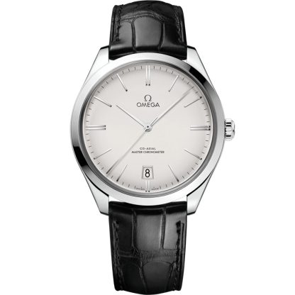 Omega De Ville Trésor 40 mm, aço em bracelete de pele 435.13.40.21.02.001