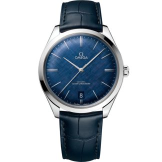 Omega De Ville Trésor 40 mm, aço em bracelete de pele 435.13.40.21.03.001