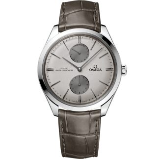 Omega De Ville Trésor 40 mm, aço em bracelete de pele 435.13.40.22.06.001