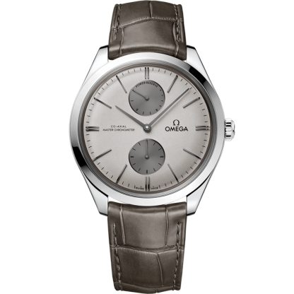 Omega De Ville Trésor 40 mm, aço em bracelete de pele 435.13.40.22.06.001