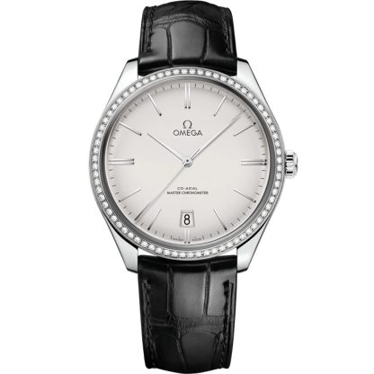 Omega De Ville Trésor 40 mm, aço em bracelete de pele 435.18.40.21.02.001