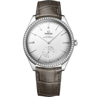 Omega De Ville Trésor 40 mm, aço em bracelete de pele 435.18.40.21.02.002