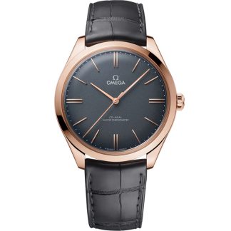 Omega De Ville Trésor 40 mm, ouro Sedna™ em bracelete de pele 435.53.40.21.06.001