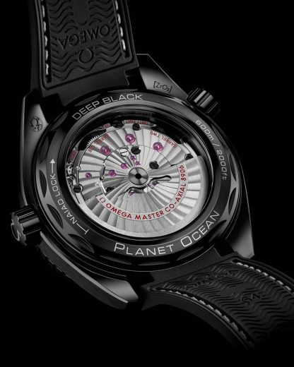 Omega Deep Black Seamaster PLANET OCEAN 600M 45,5 mm, cerâmica preta em bracelete de borracha 215.92.46.22.01.001 - Image 4