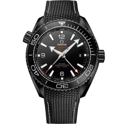 Omega Deep Black Seamaster PLANET OCEAN 600M 45,5 mm, cerâmica preta em bracelete de borracha 215.92.46.22.01.001