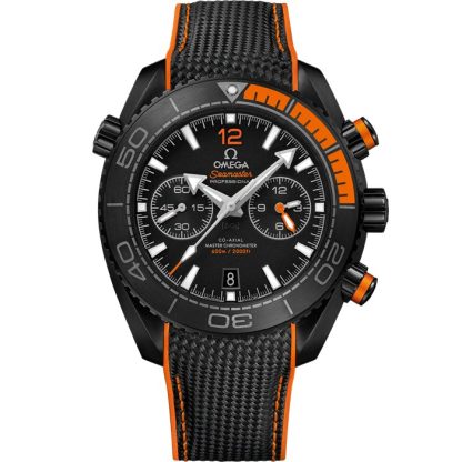 Omega Deep Black Seamaster PLANET OCEAN 600M 45,5 mm, cerâmica preta em bracelete de borracha 215.92.46.51.01.001