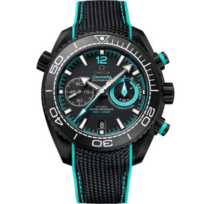 Omega ETNZ Deep Black Seamaster PLANET OCEAN 600M 45,5 mm, cerâmica preta em bracelete de borracha 215.92.46.51.01.003