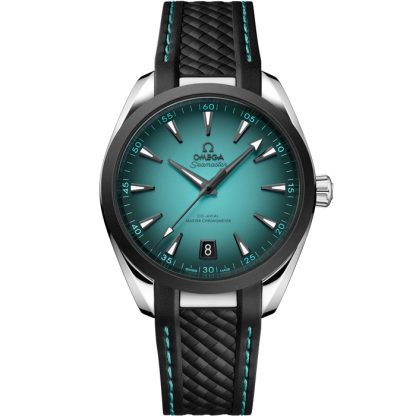 Omega Novidade Seamaster Aqua Terra 150M 41 mm, aço em bracelete de borracha 220.32.41.21.03.001