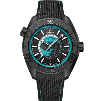 Omega Novidade Seamaster PLANET OCEAN 600M 45,5 mm, cerâmica preta em bracelete de borracha 215.92.46.22.01.006