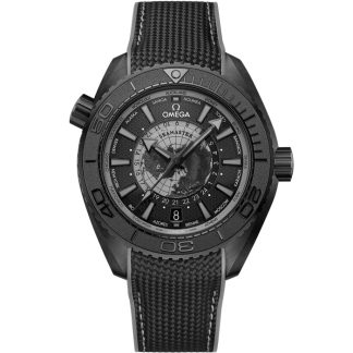 Omega Novidade Seamaster PLANET OCEAN 600M 45,5 mm, cerâmica preta em bracelete de borracha 215.92.46.22.01.007