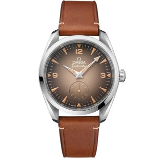 Omega Novidade Seamaster Railmaster 38 mm, aço em bracelete de pele 235.12.38.20.13.001