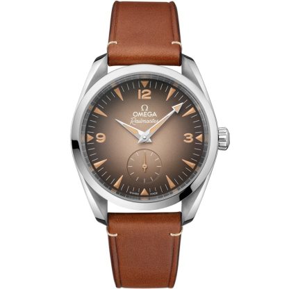 Omega Novidade Seamaster Railmaster 38 mm, aço em bracelete de pele 235.12.38.20.13.001
