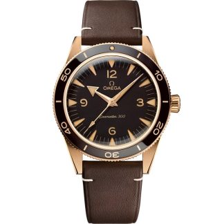 Omega Seamaster 300 41 mm, Bronze gold em bracelete de pele 234.92.41.21.10.001
