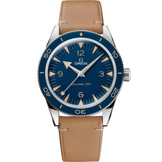 Omega Seamaster 300 41 mm, aço em bracelete de pele 234.32.41.21.03.001