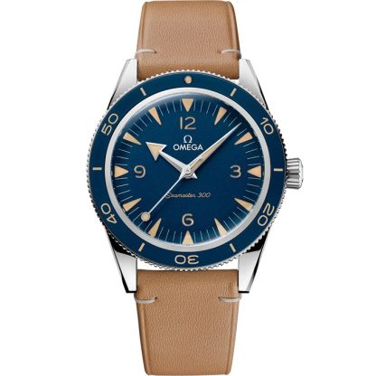 Omega Seamaster 300 41 mm, aço em bracelete de pele 234.32.41.21.03.001
