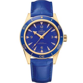 Omega Seamaster 300 41 mm, ouro amarelo em bracelete de pele 234.63.41.21.99.002
