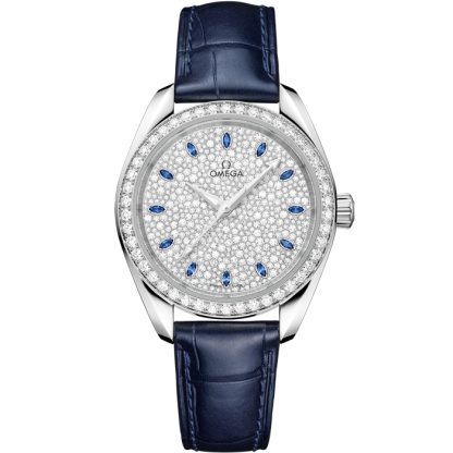 Omega Seamaster Aqua Terra 150M 34 mm, Canopus Gold™ em pele de crocodilo 220.58.34.20.99.007