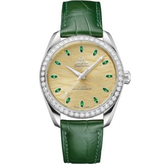 Omega Seamaster Aqua Terra 150M 38 mm, Canopus Gold™ em pele de crocodilo 220.58.38.20.99.008