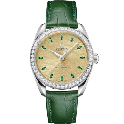 Omega Seamaster Aqua Terra 150M 38 mm, Canopus Gold™ em pele de crocodilo 220.58.38.20.99.008