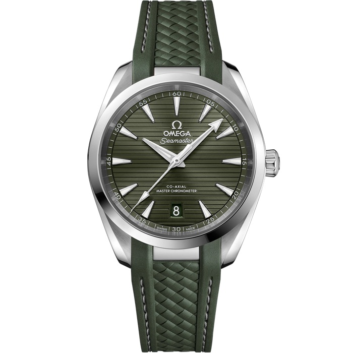 Omega Seamaster Aqua Terra 150M 38 mm, aço em bracelete de borracha 220.12.38.20.10.001