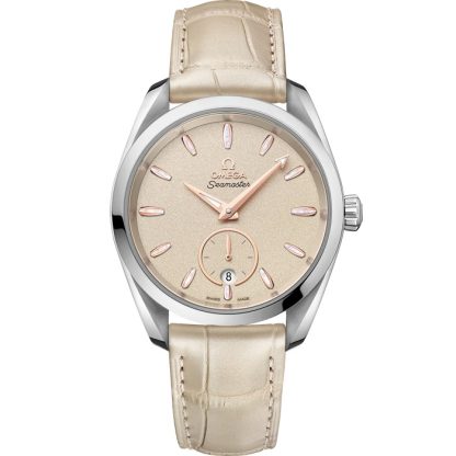 Omega Seamaster Aqua Terra 150M 38 mm, aço em bracelete de pele 220.13.38.20.09.001