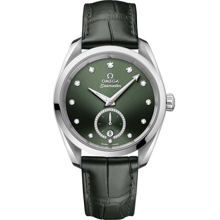 Omega Seamaster Aqua Terra 150M 38 mm, aço em bracelete de pele 220.13.38.20.60.001